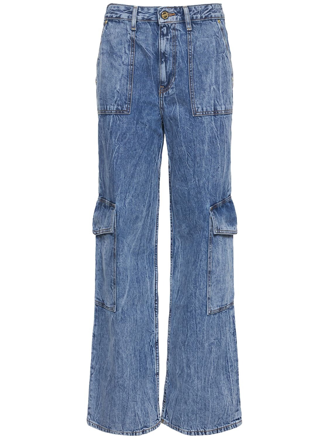 GANNI Angi Crinkle Denim Jeans