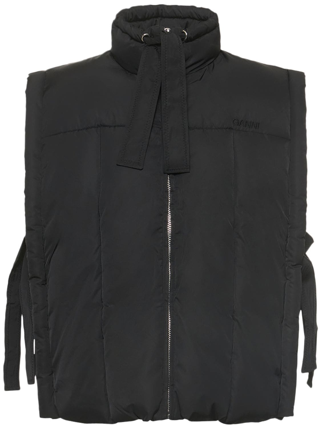 Ganni Oversize Quilted Puffer Vest In Black