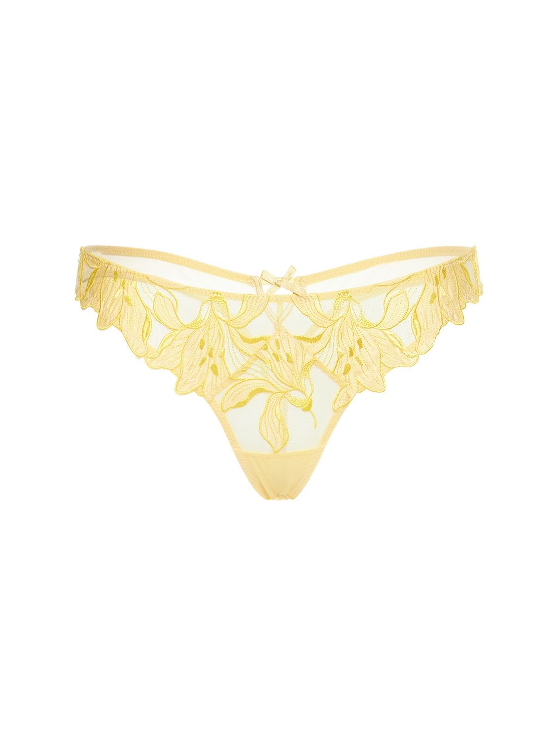 FLEUR DU MAL Lily Embroidered Hipster Thong