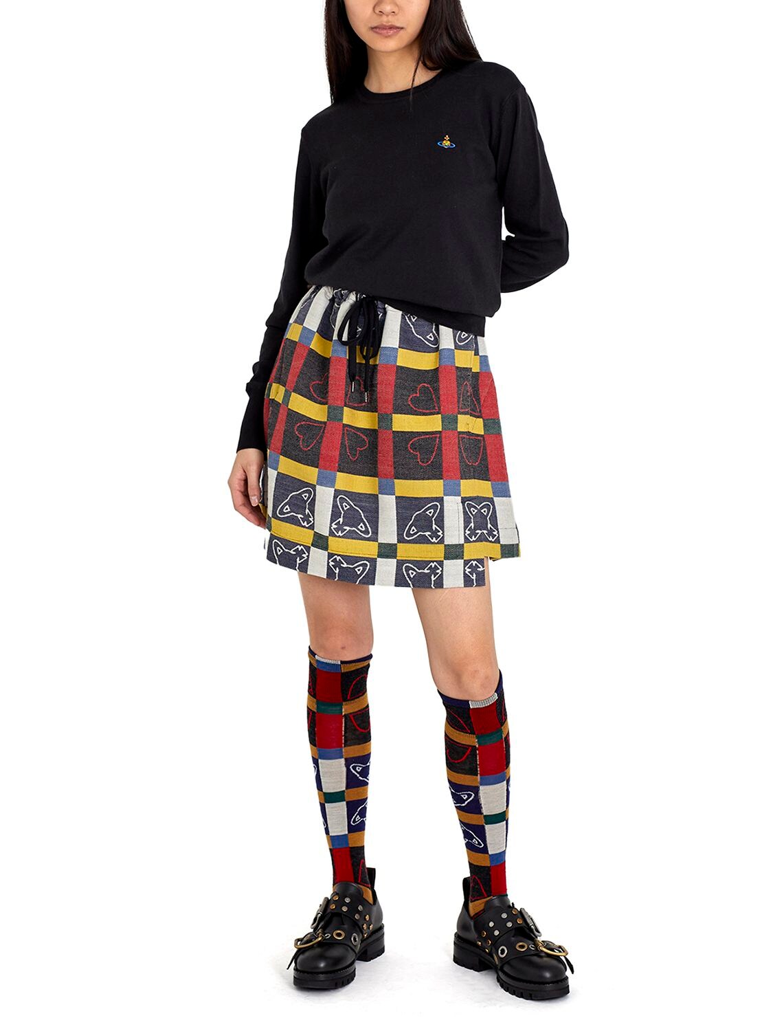 Shop Vivienne Westwood Bea Cotton & Cashmere Knit Logo Sweater In Black