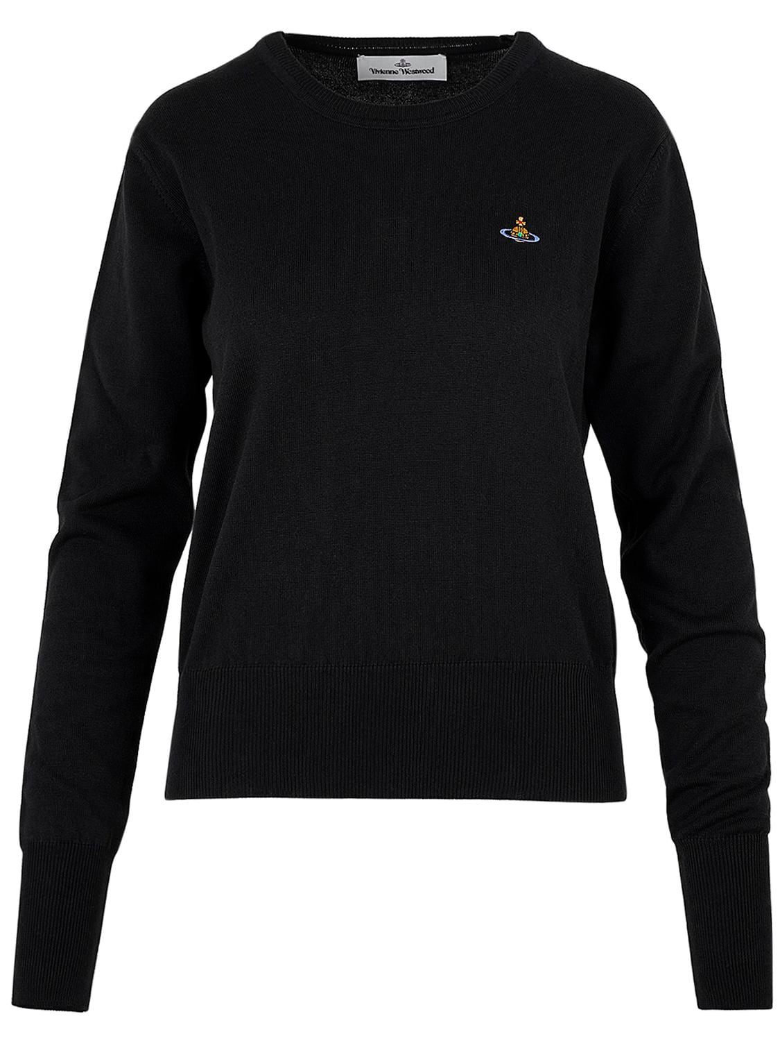 Shop Vivienne Westwood Bea Cotton & Cashmere Knit Logo Sweater In Black
