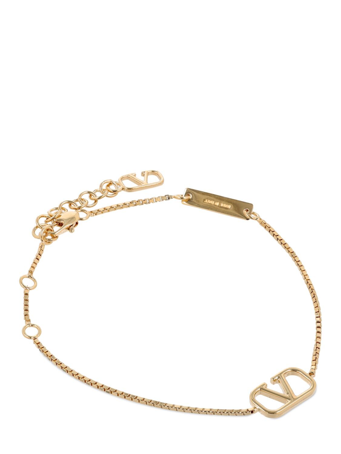 Shop Valentino V Logo Chain Bracelet In Gold