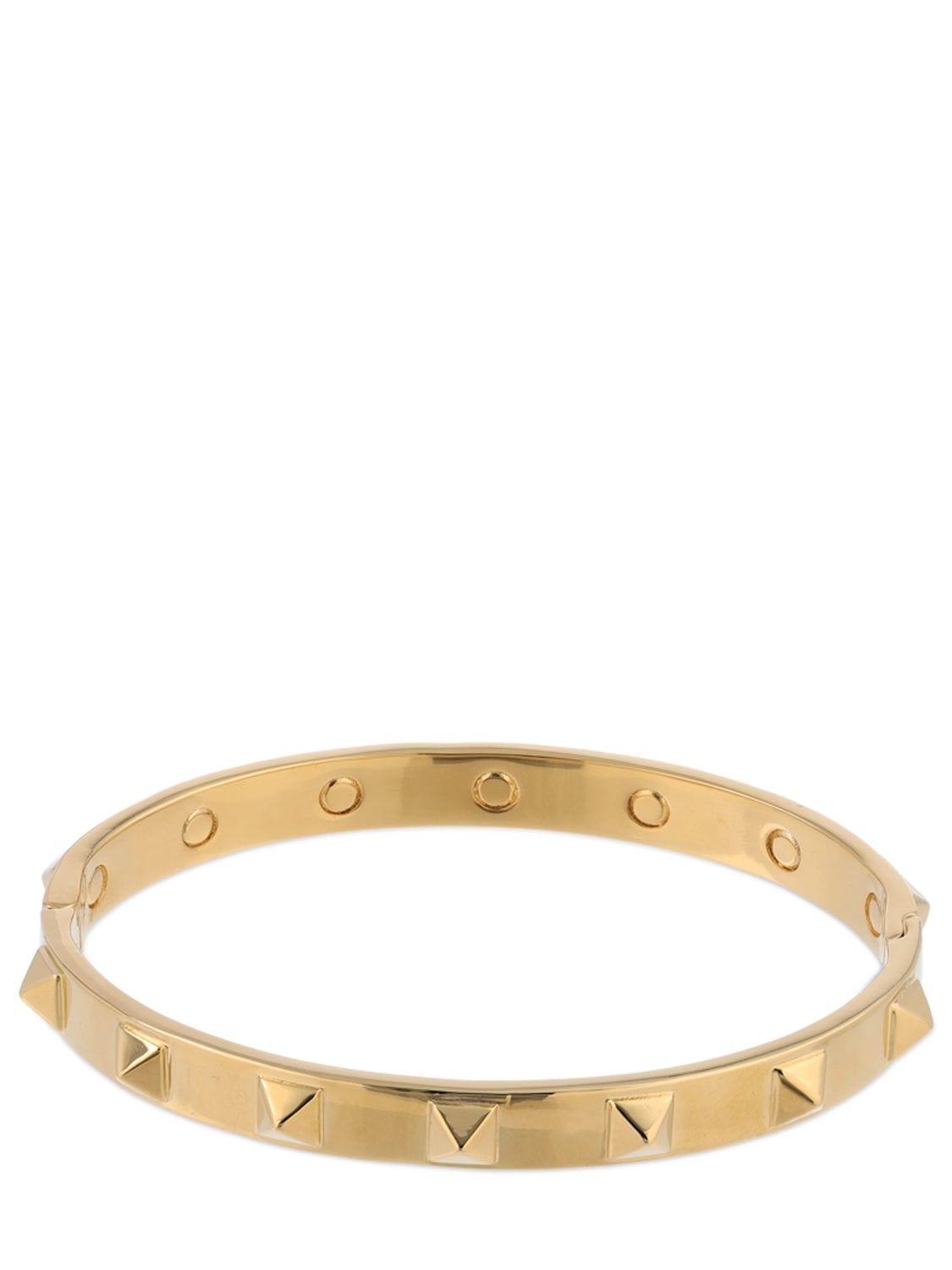 Shop Valentino 5mm Rockstud Bangle Bracelet In Gold