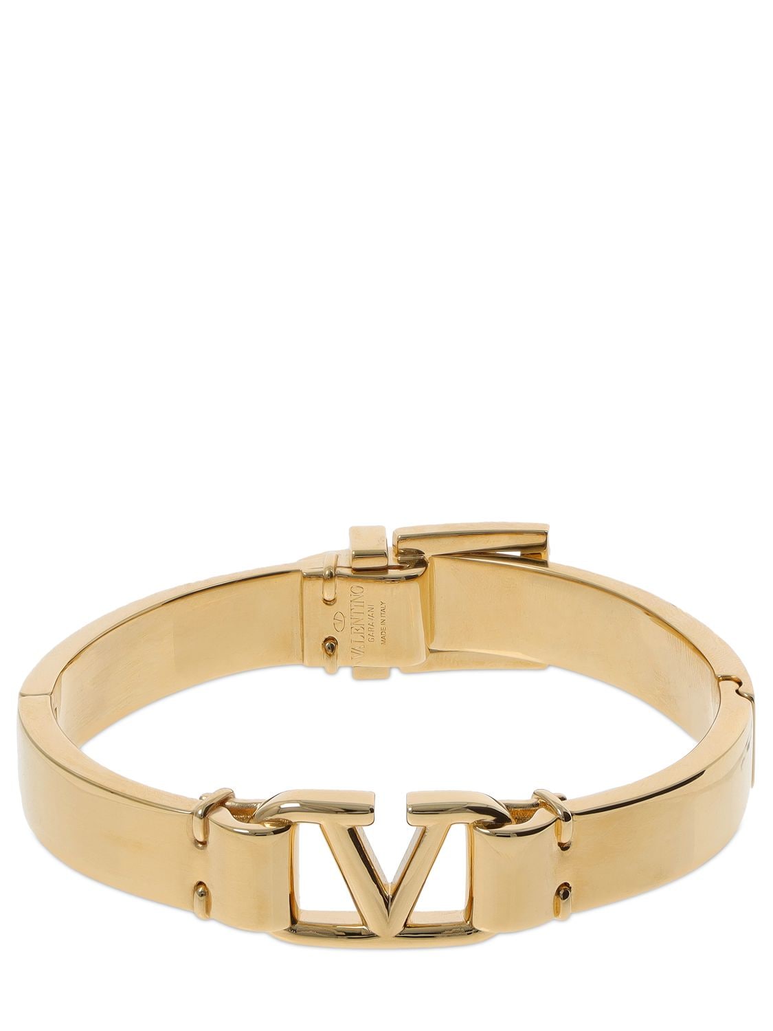 Valentino Garavani V Logo Bangle Bracelet In Gold | ModeSens
