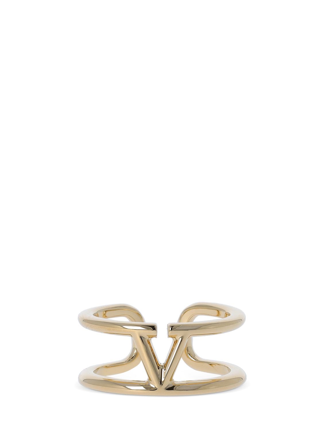 Valentino Garavani V Logo Band Ring In Gold