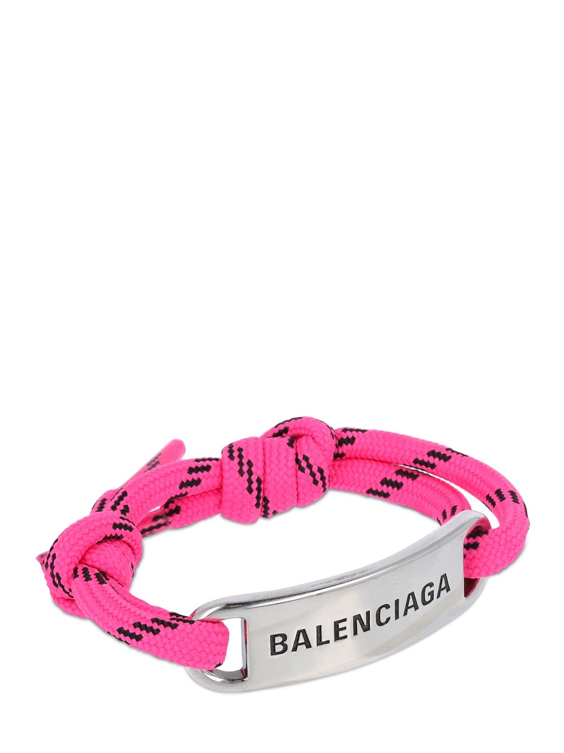 Shop Balenciaga Plate Bracelet In Hot Pink