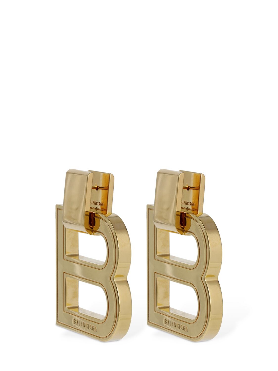 Shop Balenciaga Xl Hourglass Earrings In Gold