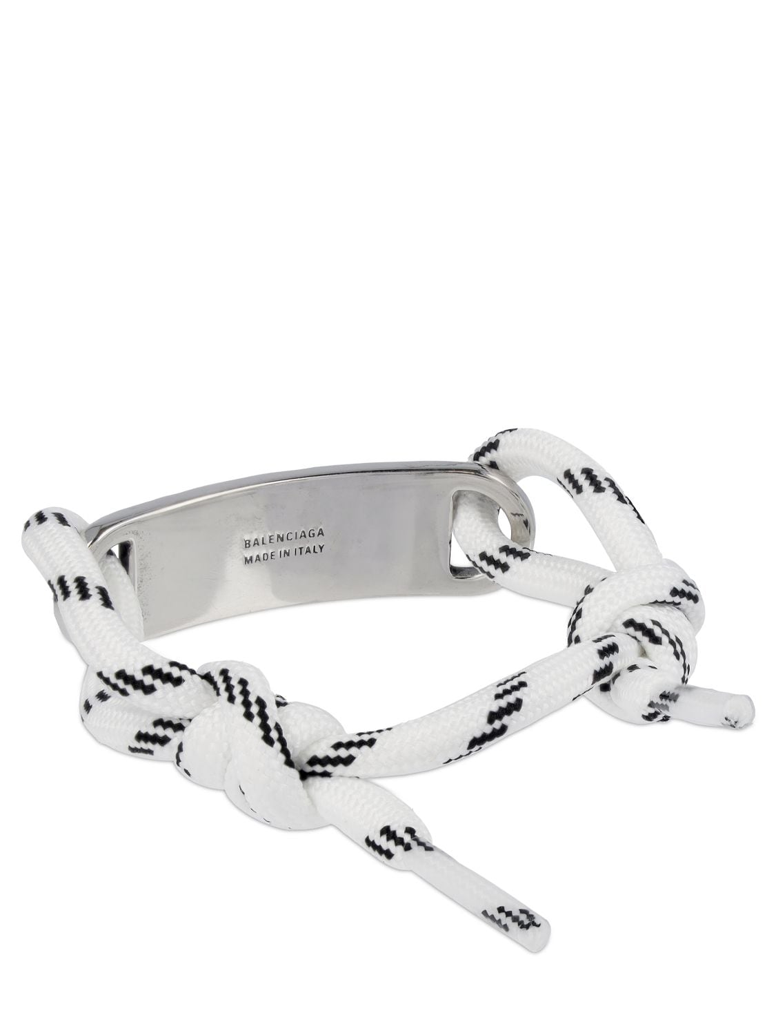 Shop Balenciaga Plate Bracelet In White,black