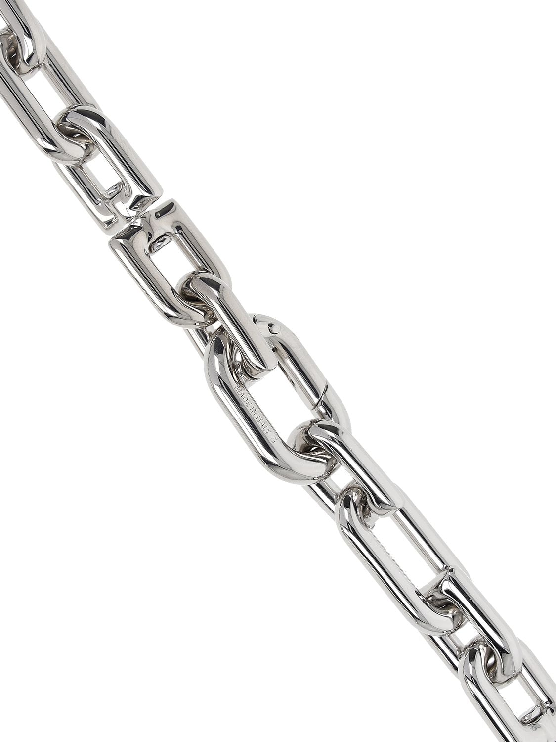 Shop Balenciaga B Chain Thin Brass Necklace In Silver