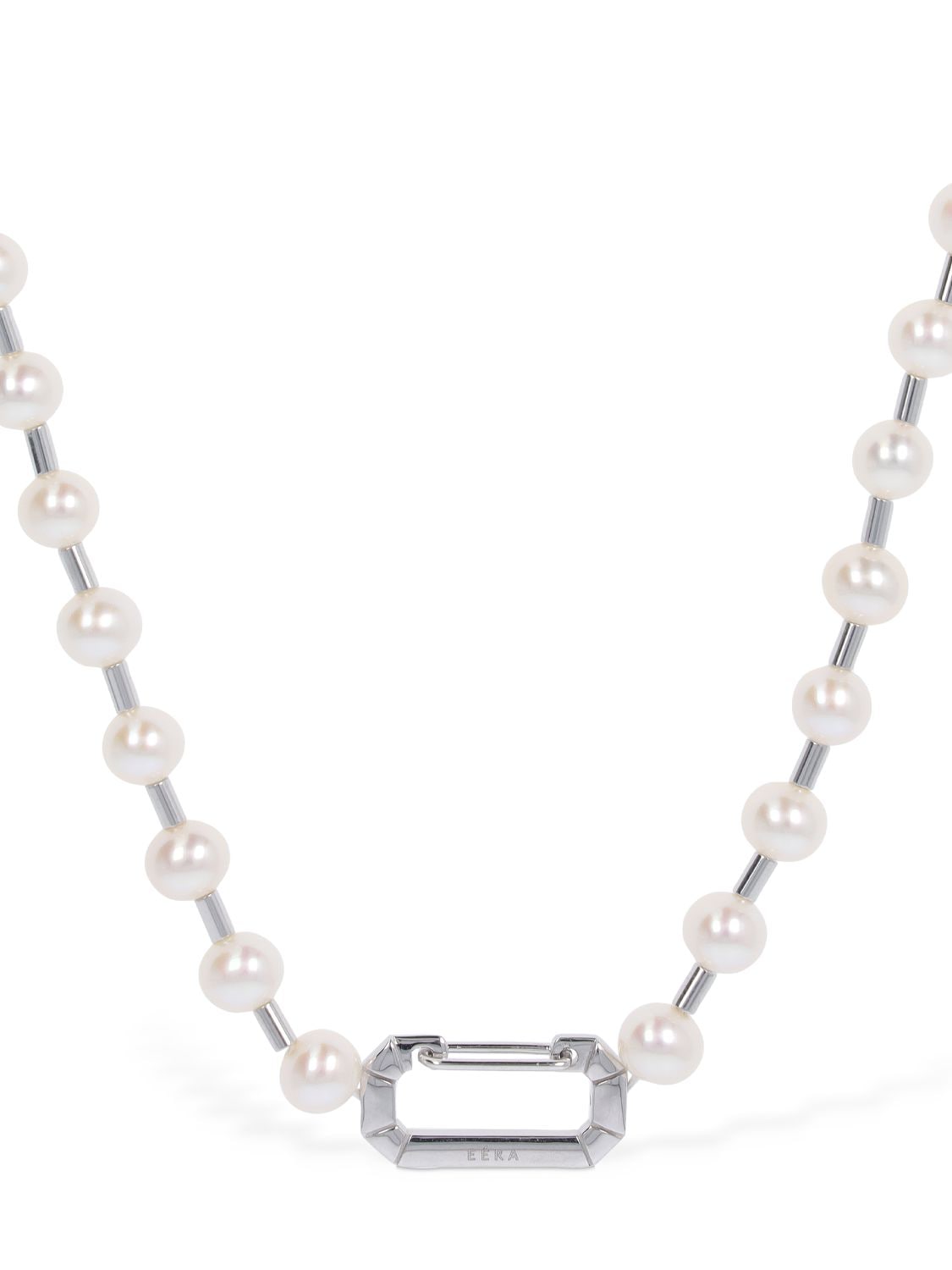Shop Eéra 18kt & Pearl Vita Necklace In Pearl,whitegold