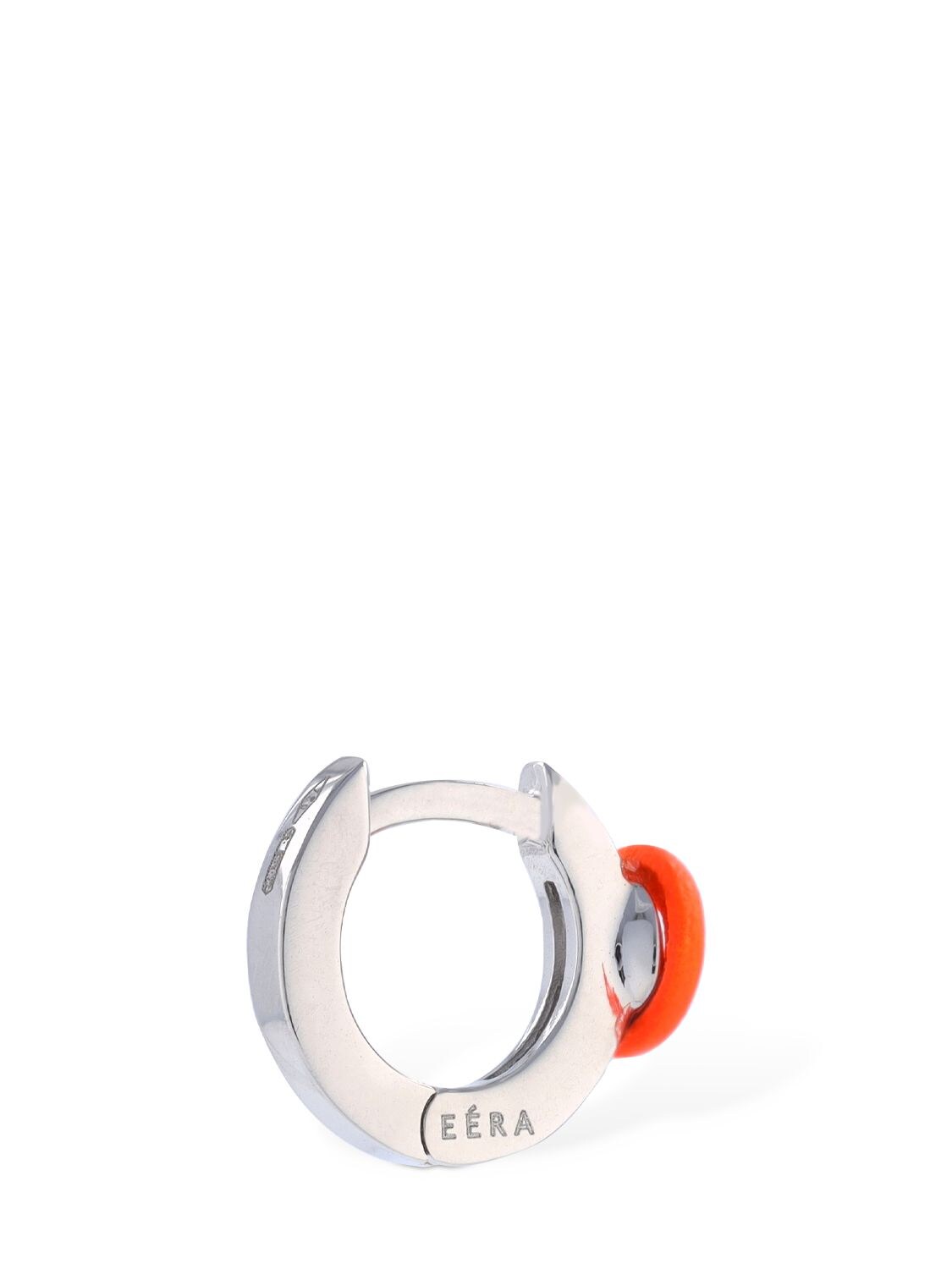 Shop Eéra 18kt Mini Roma Mono Earring In Silver,orange