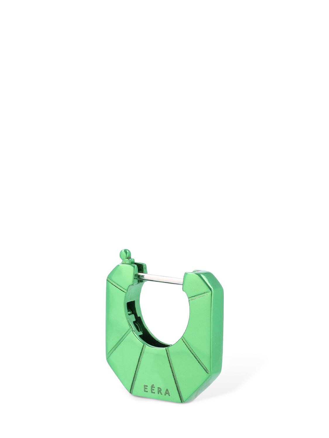 Shop Eéra 18kt Marla Small Mono Earring In Green