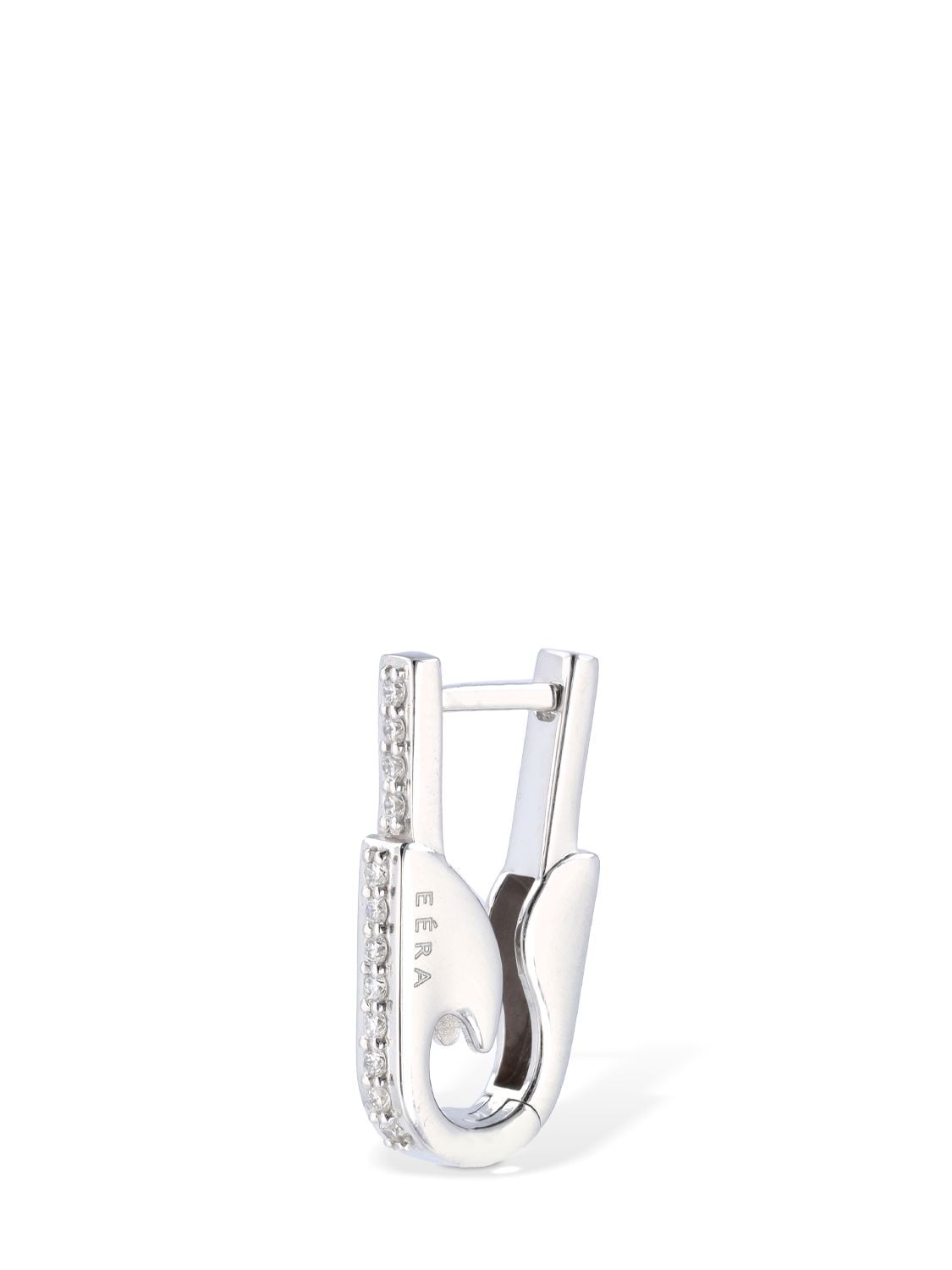 Eéra 18kt & Diamond Pin Small Mono Earring In Silver