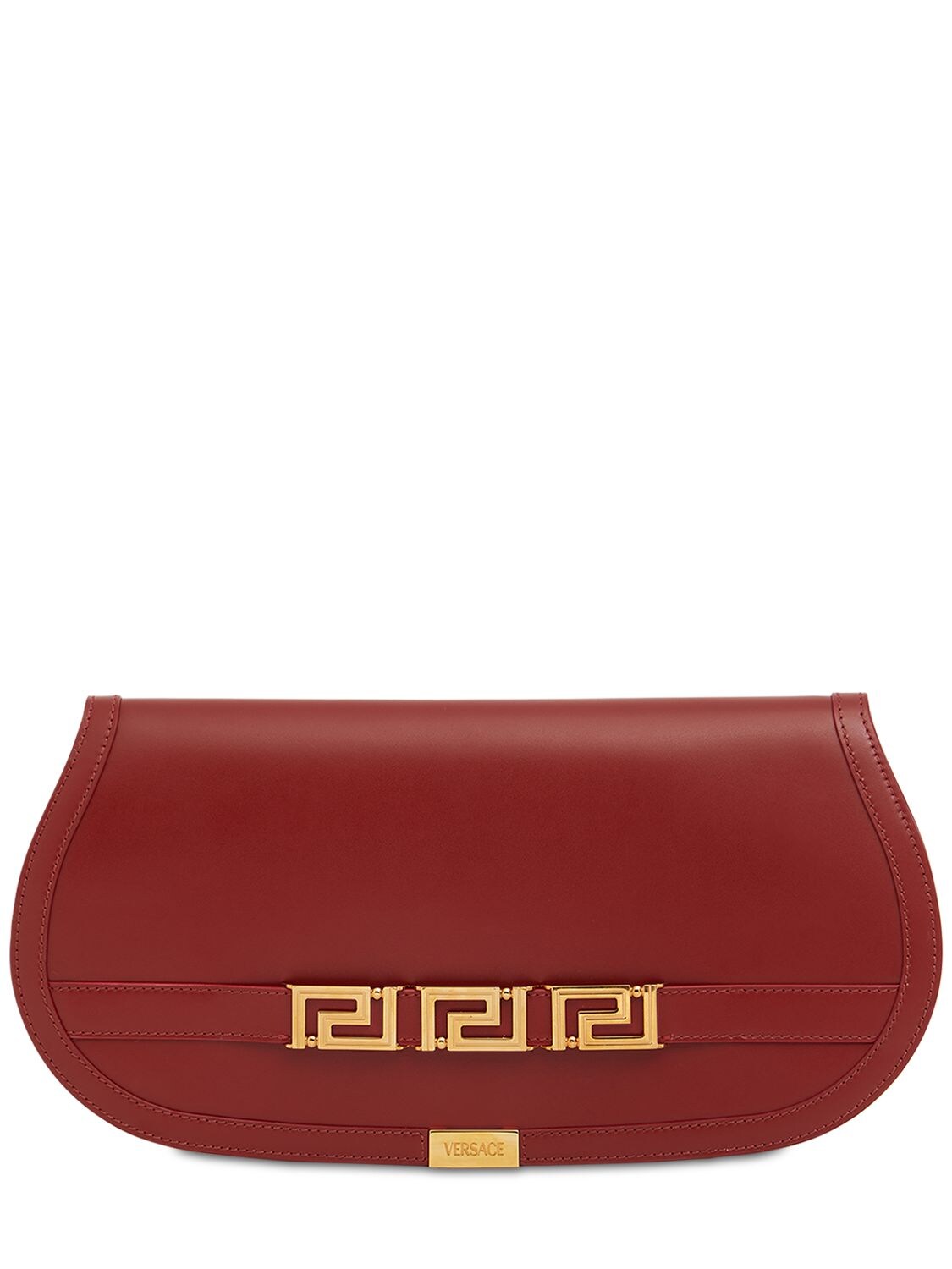Greca Goddess Rounded Leather Clutch
