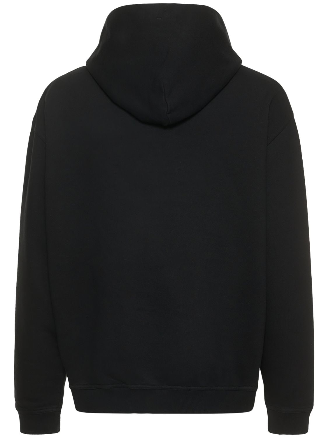 Shop Maison Margiela Upside Down Logo Jersey Hoodie In Black,white