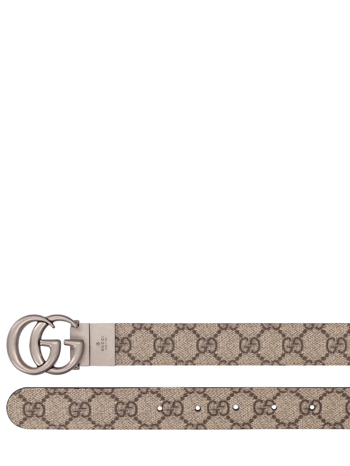 Shop Gucci 3cm Reversible Logo Belt In Beige