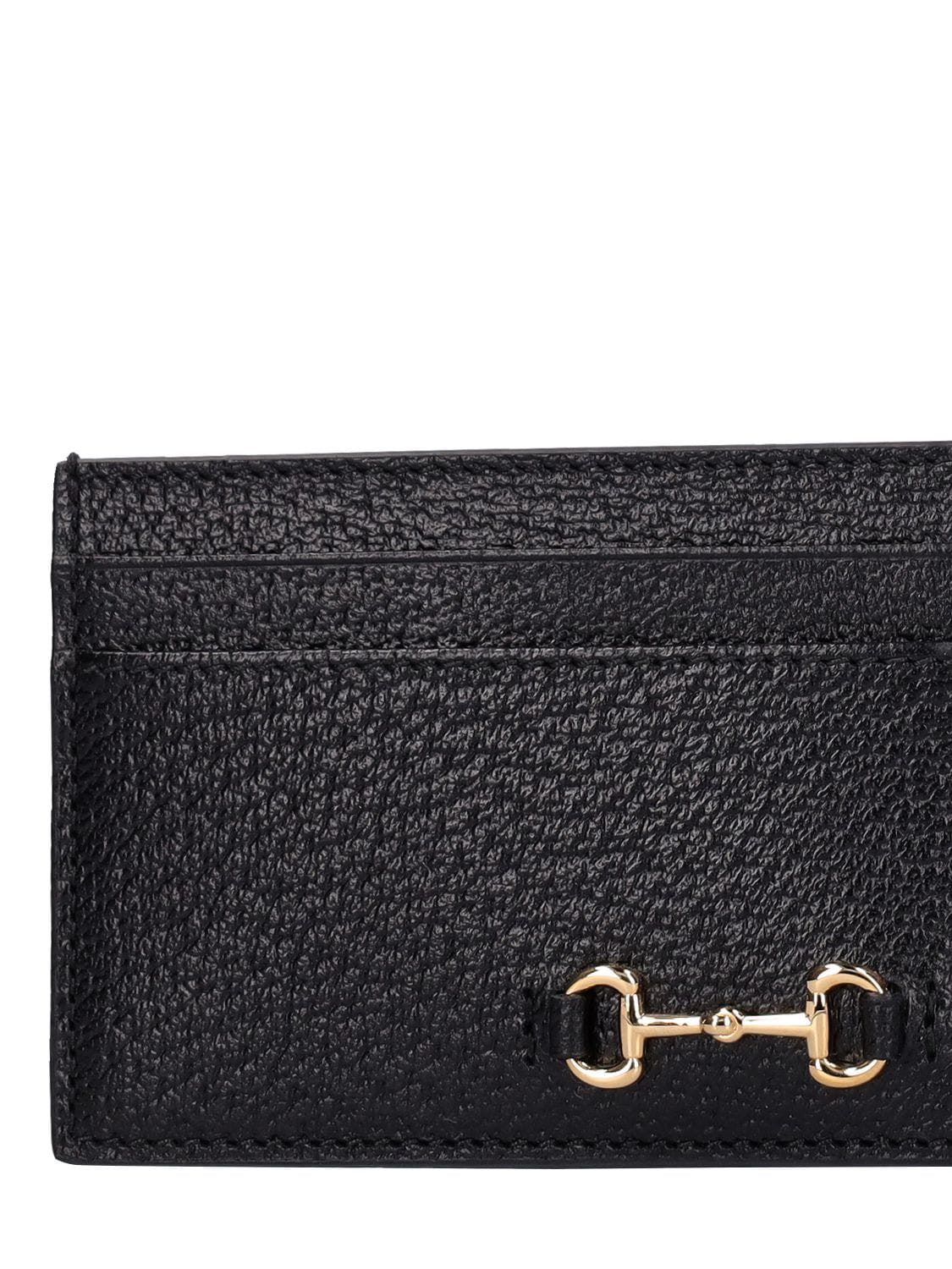 Shop Gucci Leather Card Case In Black