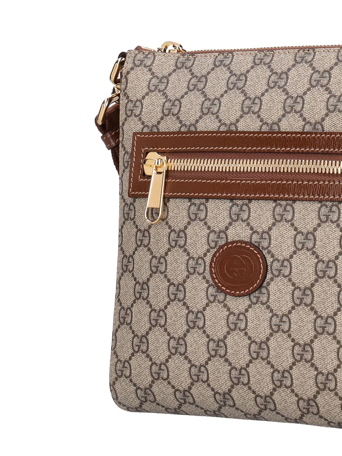 Shop Gucci Gg Supreme Coated Canvas Messenger Bag In Beige,brown