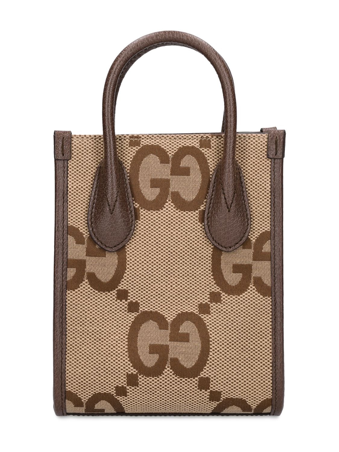 Gucci Jumbo Gg Mini Tote Bag In Camel,ebony