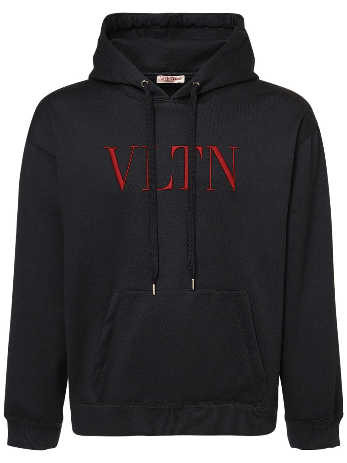VALENTINO Vltn Embroidered Cotton Jersey Hoodie