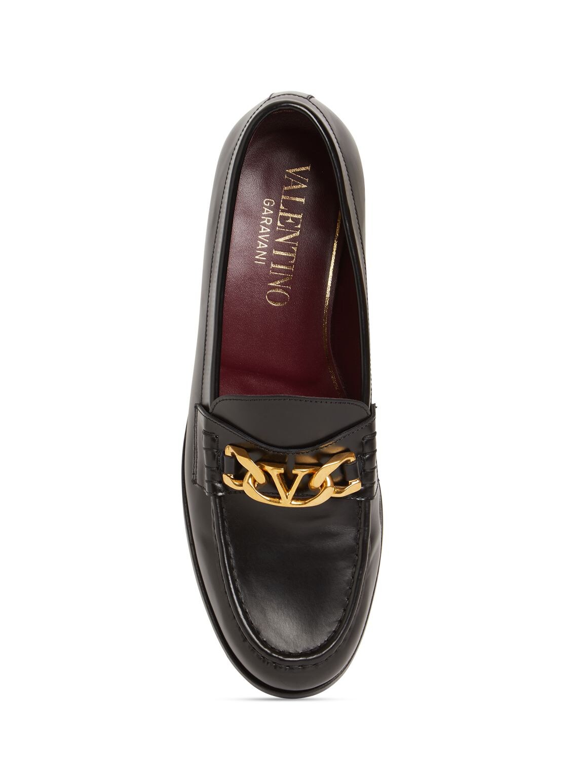 Valentino Black Vlogo Signature Leather Loafers In Black