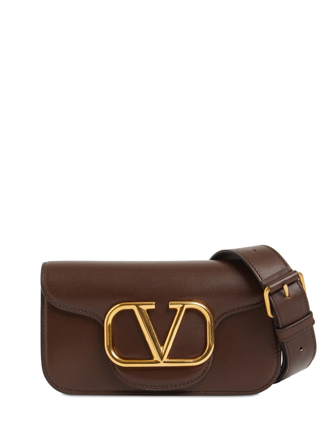 Valentino Garavani Mini Locò Leather Crossbody Bag In Fondant