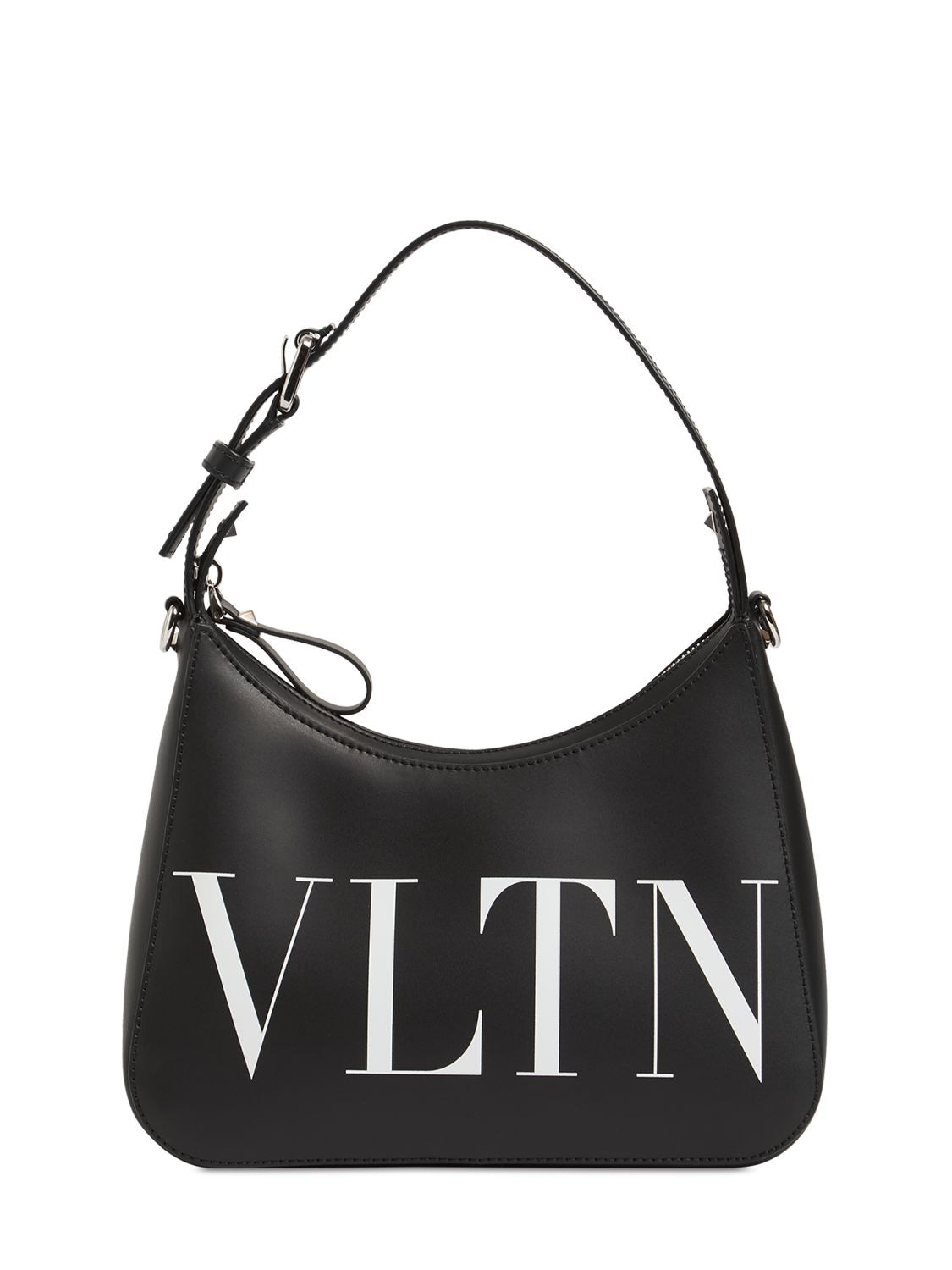 Valentino Garavani Small Vltn Leather Hobo Bag In Black,white | ModeSens