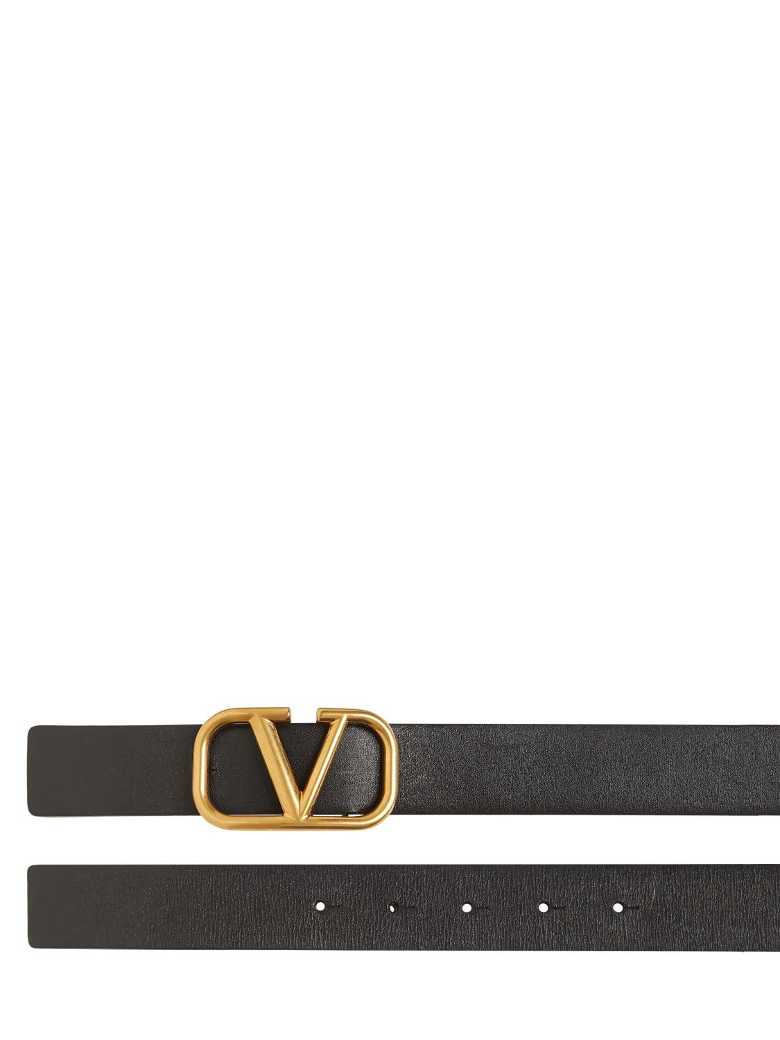 Shop Valentino 30mm Logo Leather Belt In Black