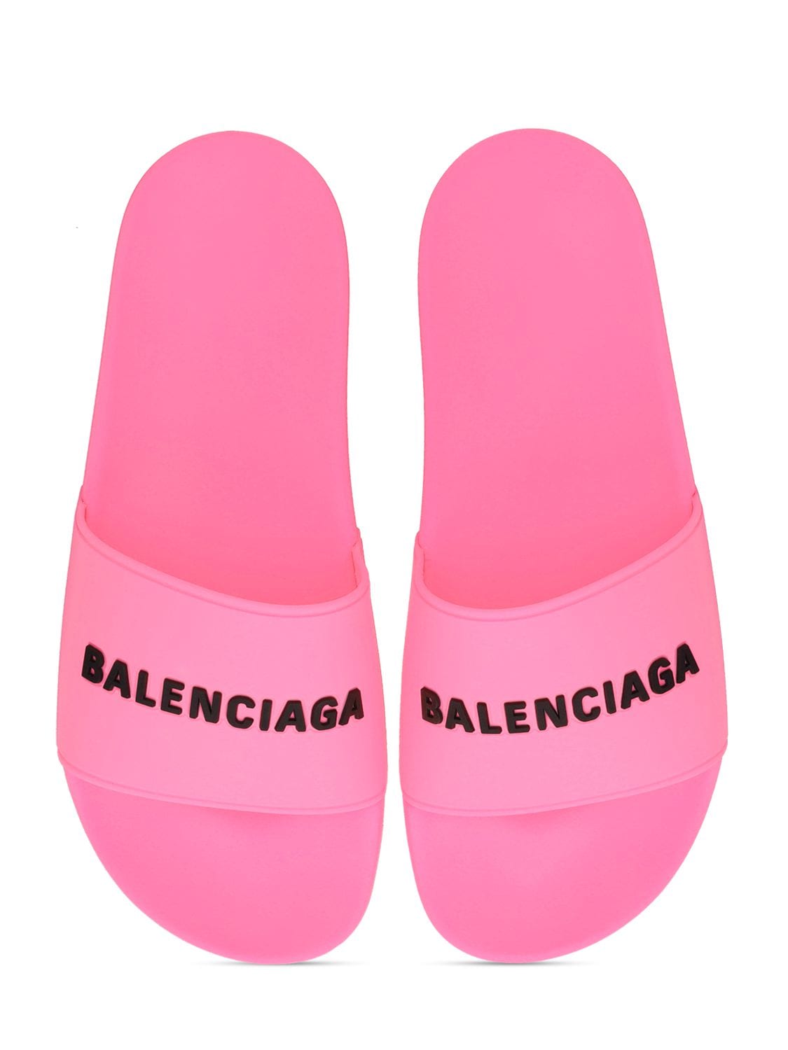 Shop Balenciaga 10mm Rubber Slide Sandals In Hot Pink