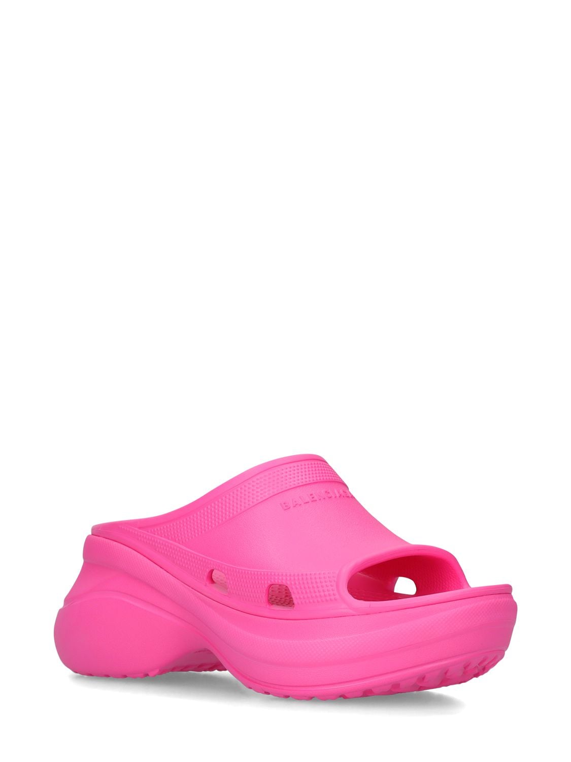 Shop Balenciaga 85mm Rubber Pool Slide Sandals In Pink