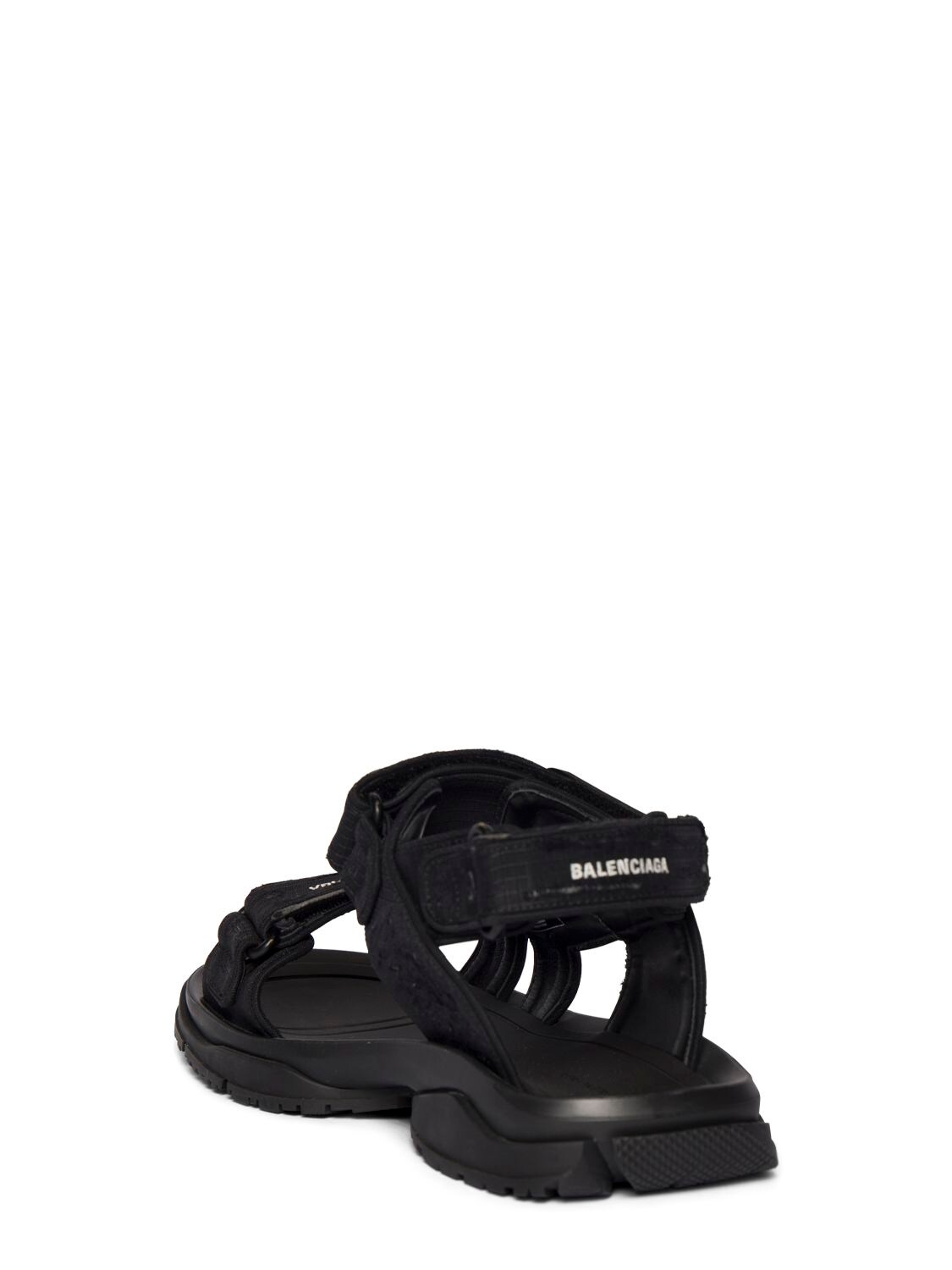 Shop Balenciaga 30mm Tourist Fabric Sandals In Black