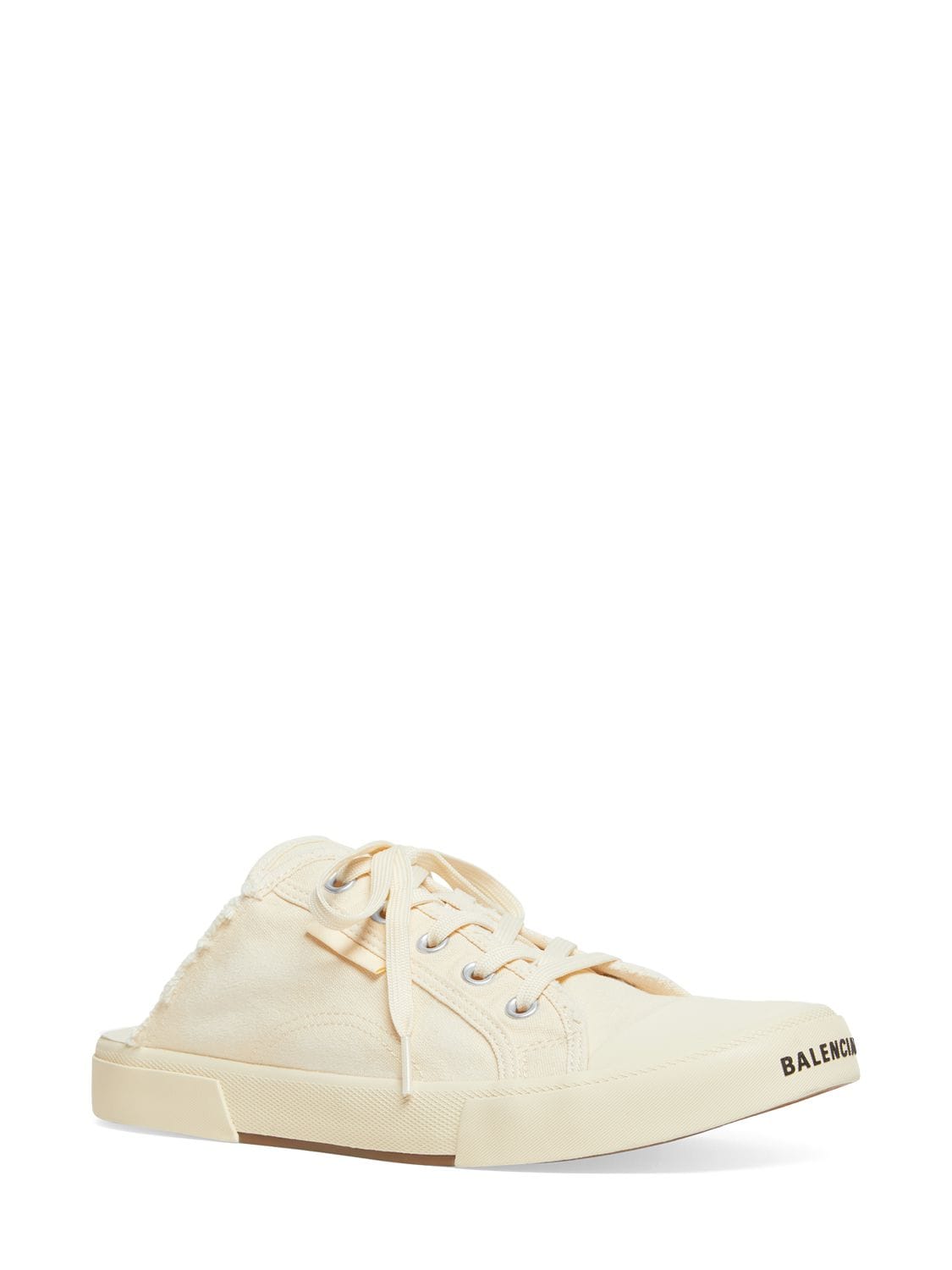 Shop Balenciaga 20mm Paris Cotton Mule Sneakers In White