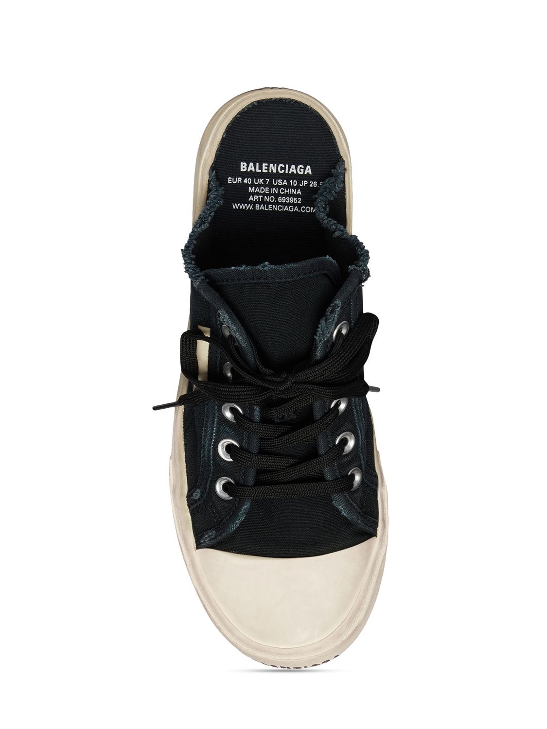 Shop Balenciaga 20mm Paris Cotton Mule Sneakers In Black