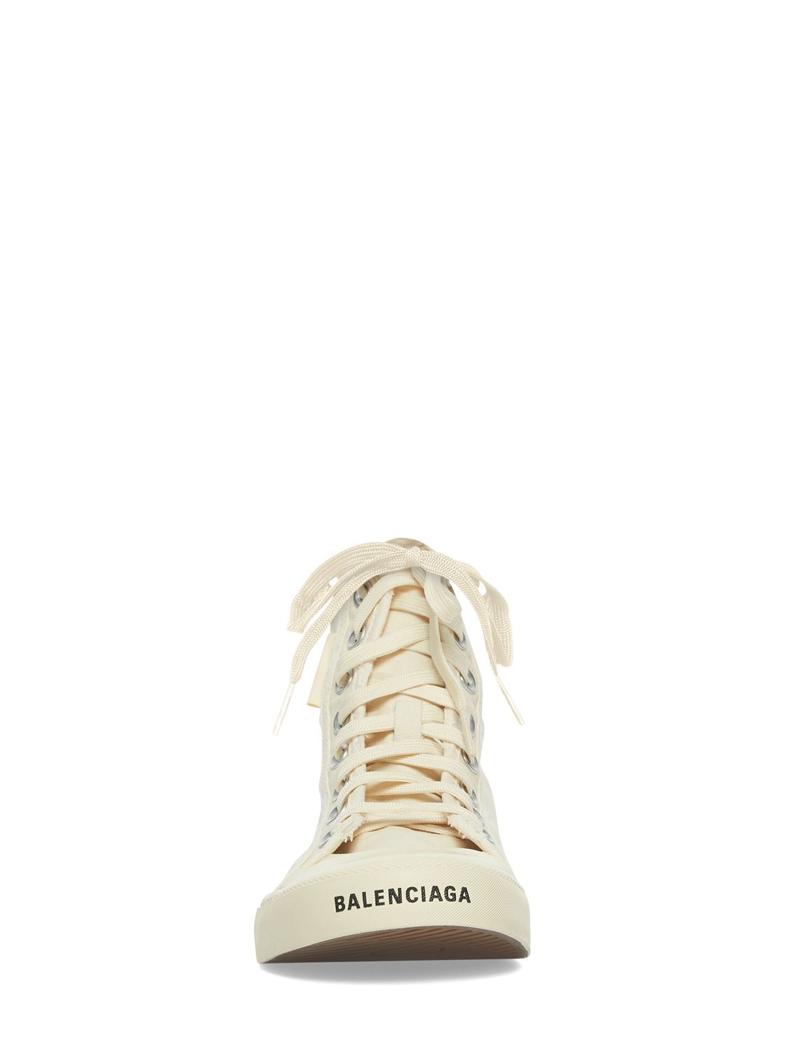 Shop Balenciaga 20mm Paris Cotton High Top Sneakers In White