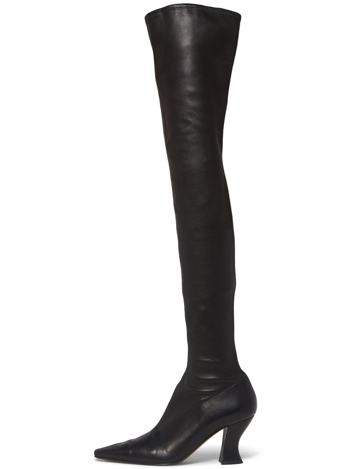 BOTTEGA VENETA 75mm Almond Leather Over-the-knee Boots