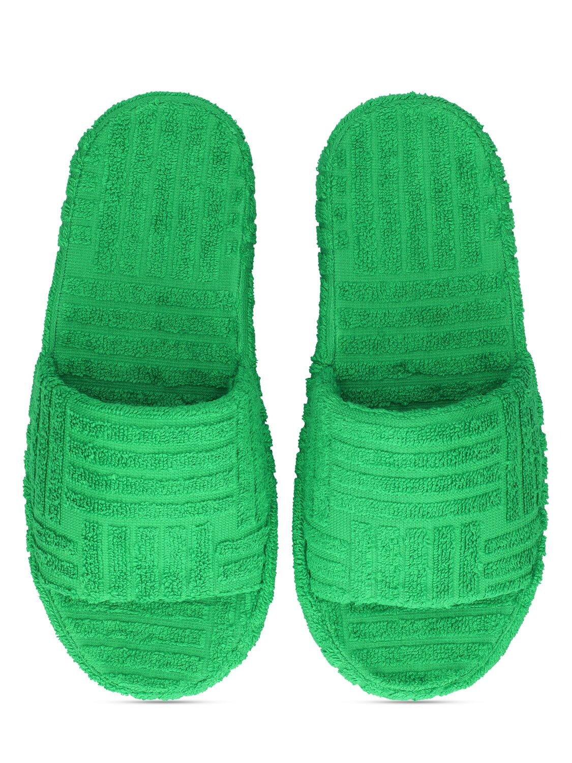 Shop Bottega Veneta 35mm Resort Terrycloth Slides In Grass