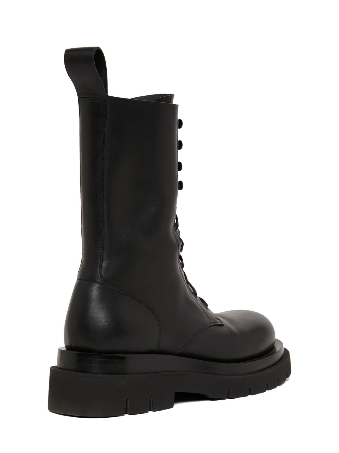 Shop Bottega Veneta 40mm Lug Leather Combat Boots In Black