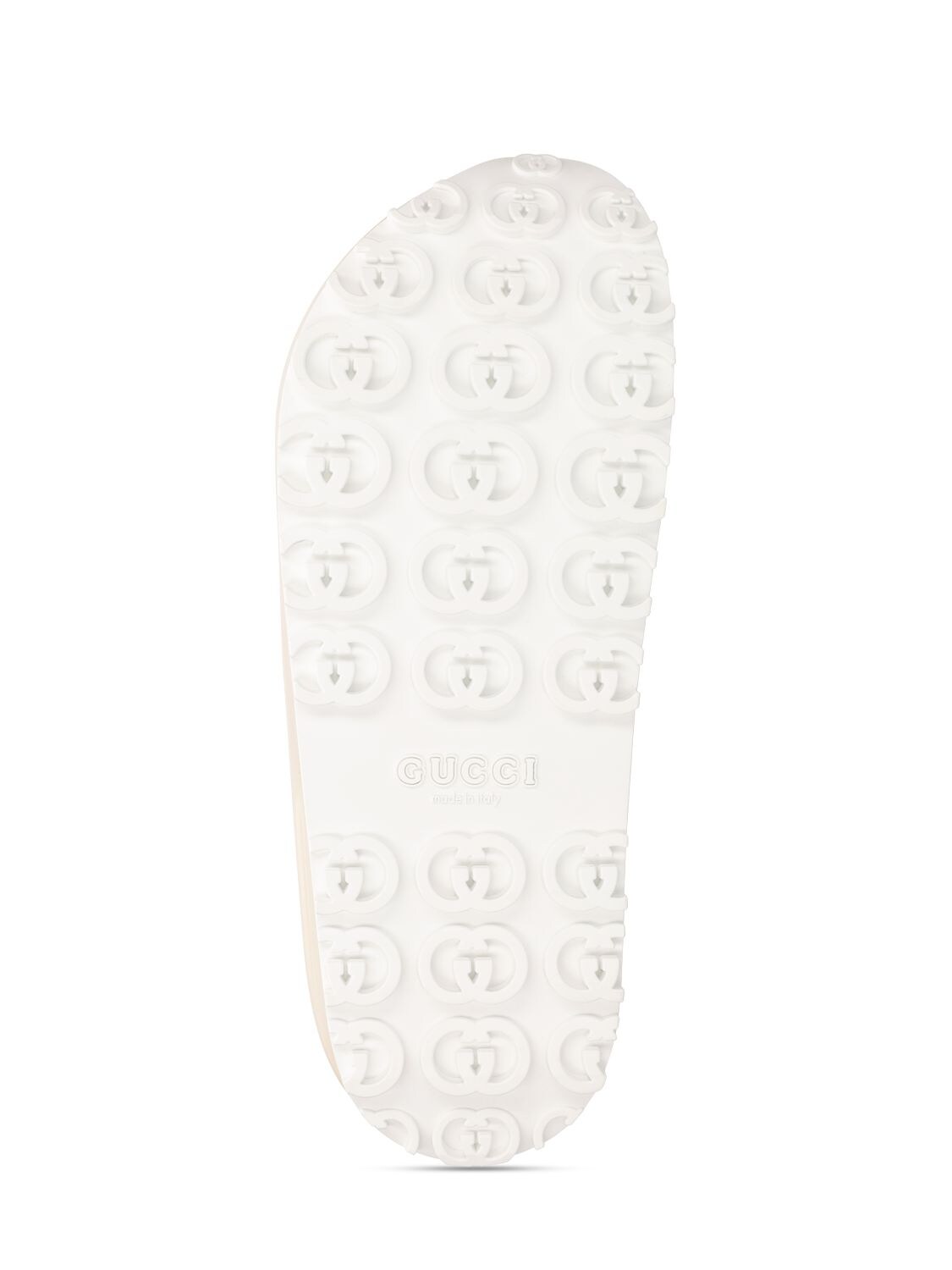 Shop Gucci 40mm Miami Rubber Wedge Sandals In Off White