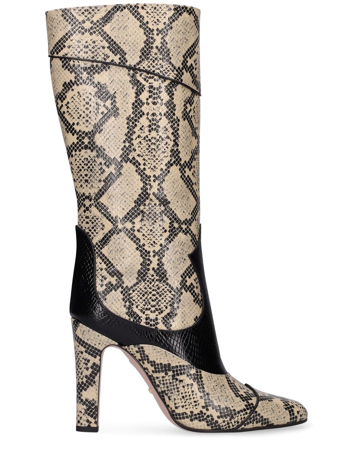 Gucci 105mm Cam Python Print Leather Boots In Beige | ModeSens