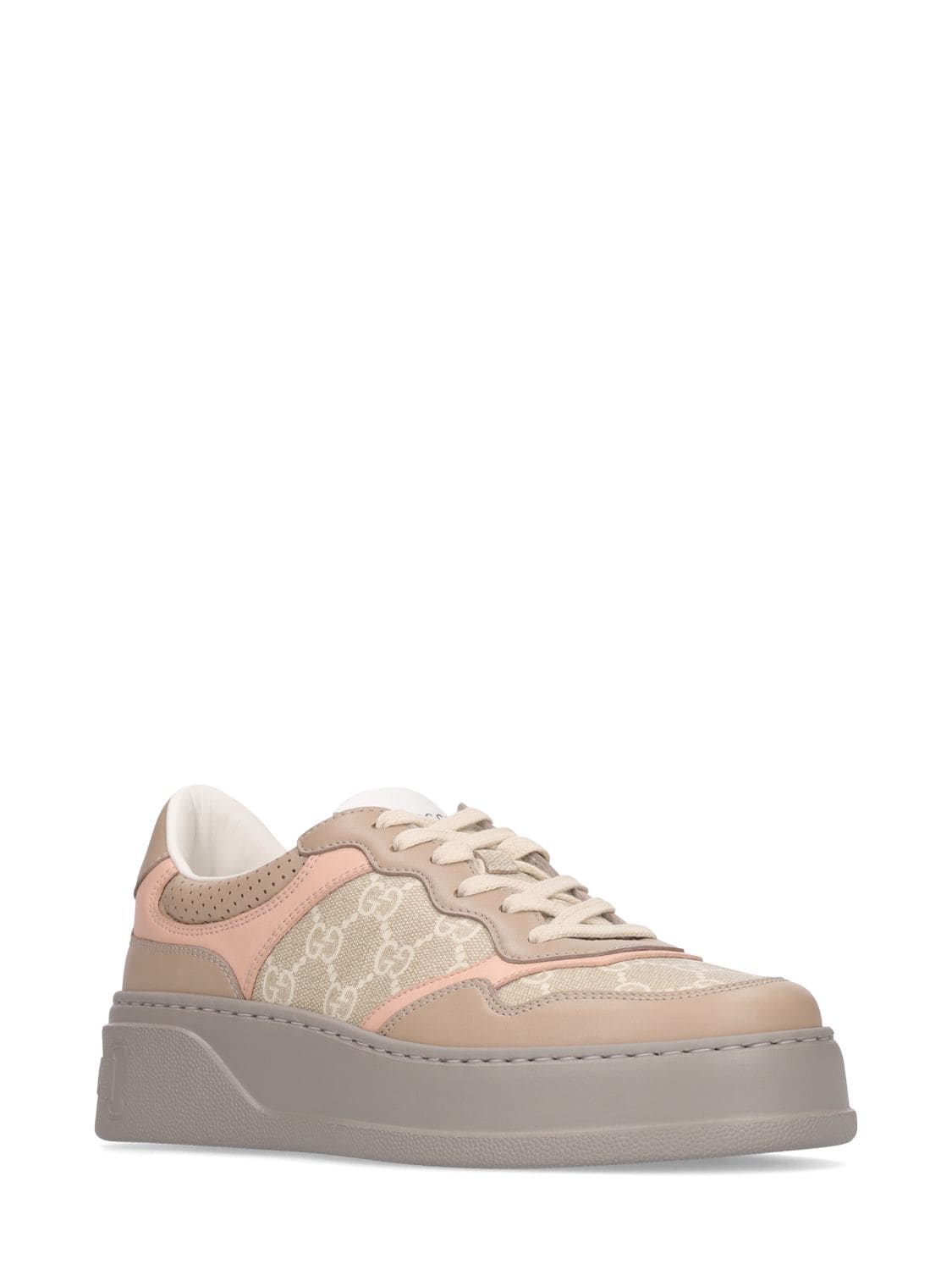 Shop Gucci 50mm Chunky B Gg Supreme Sneakers In Oat