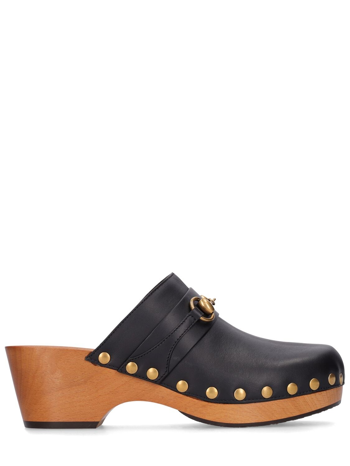 GUCCI 35MM STANN LEATHER CLOGS