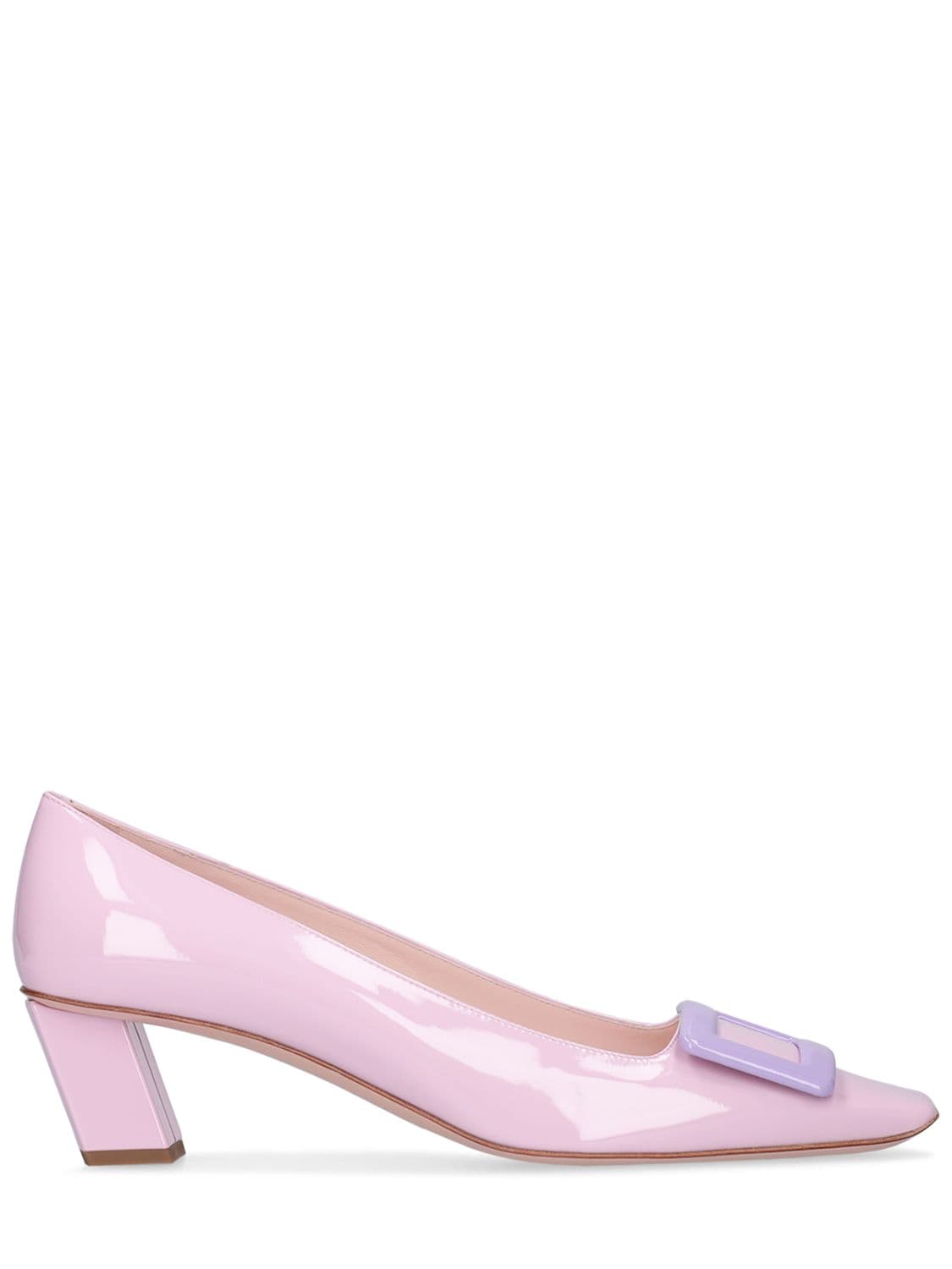 Roger Vivier 45mm Belle Viv Patent Leather Pumps In Lilac