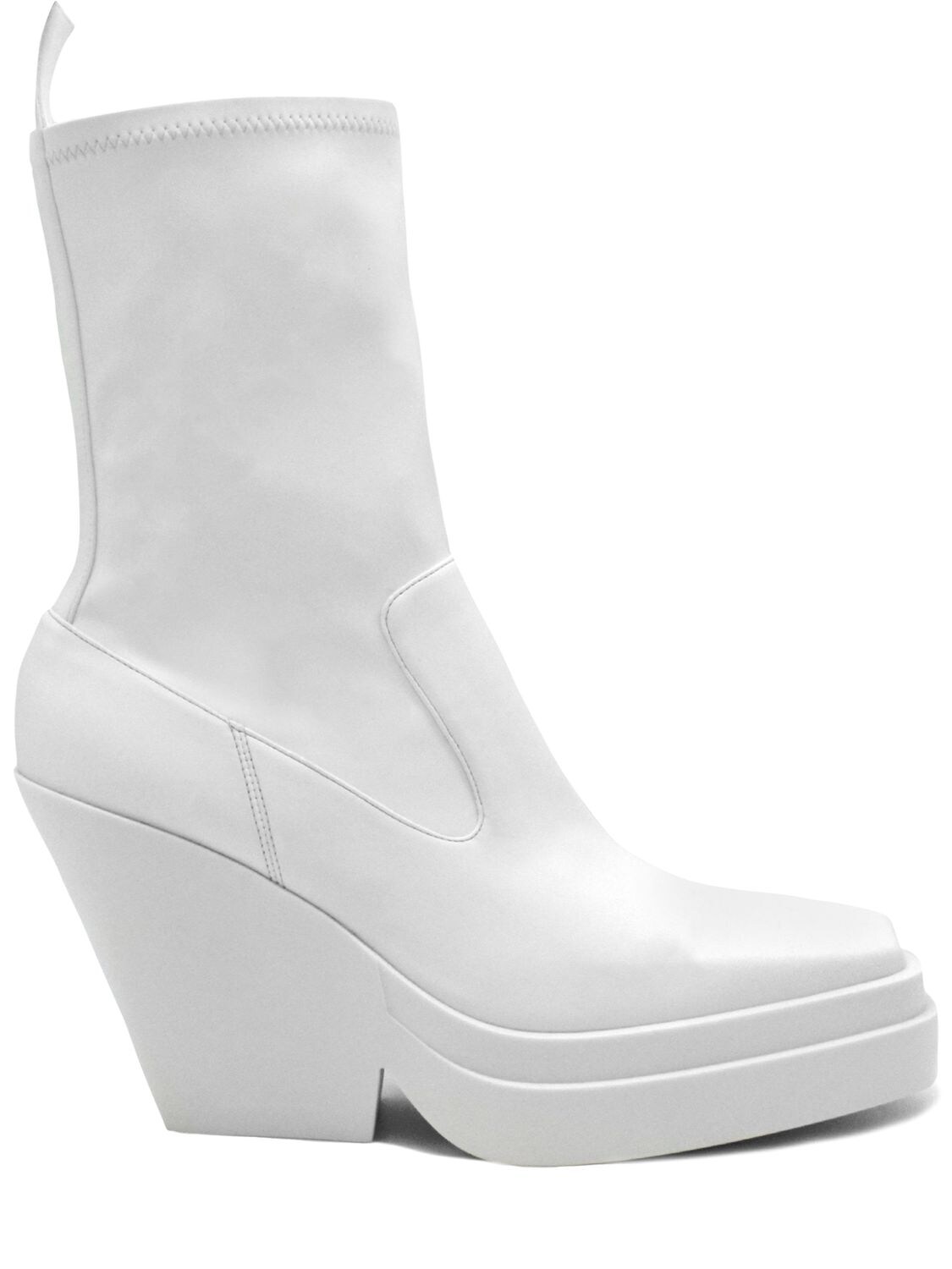 GIA BORGHINI 110MM FAUX LEATHER ANKLE BOOTS