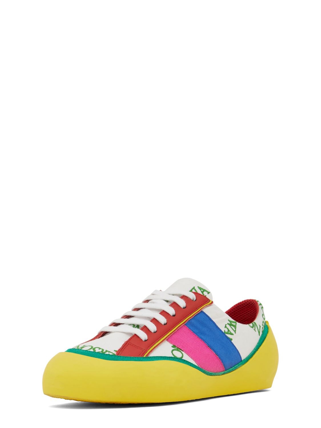 JW ANDERSON 10MM BUBBLE LEATHER & CANVAS SNEAKERS 