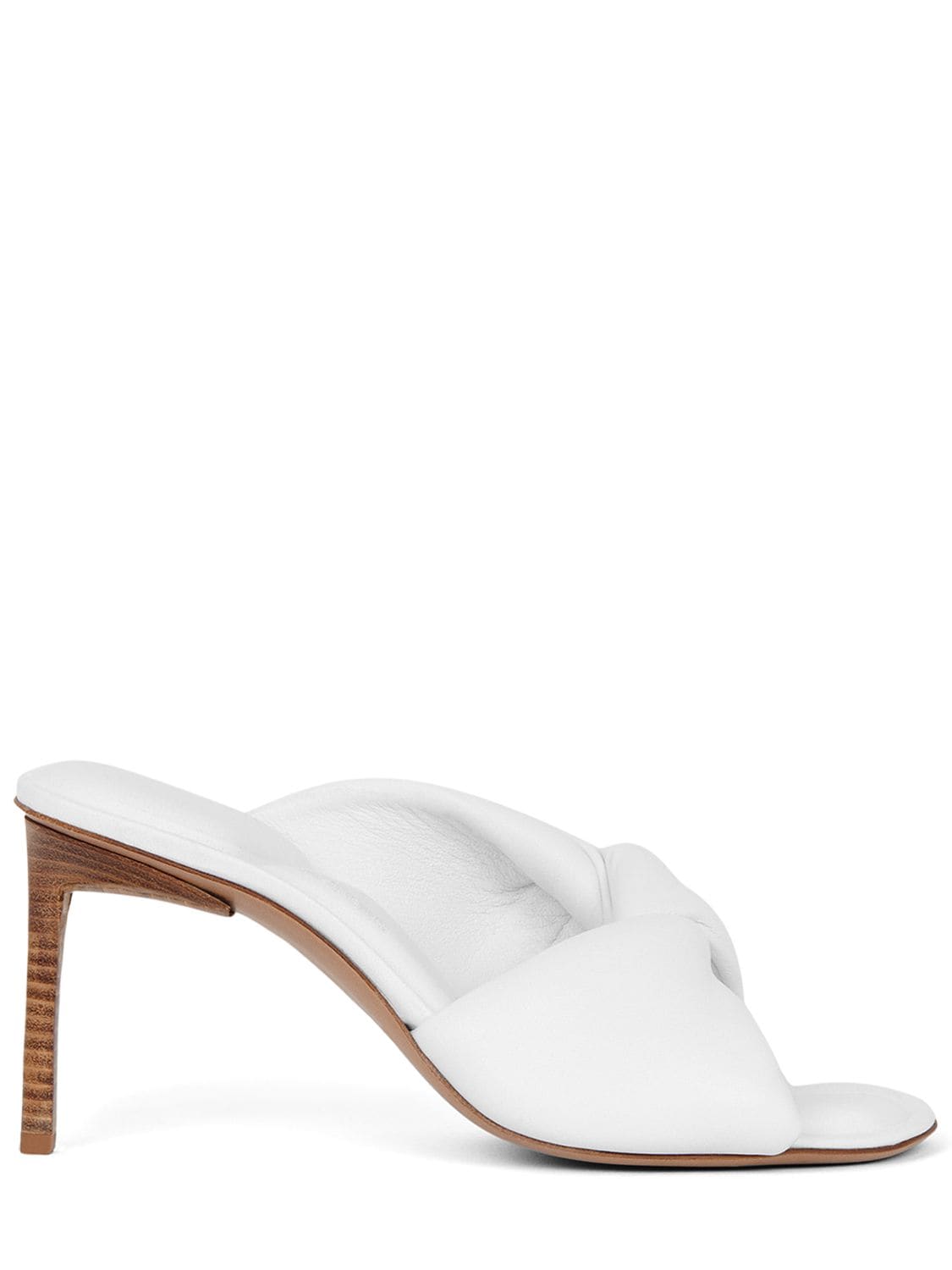 Jacquemus 80mm Le Mules Bagnu Leather Sandals In White | ModeSens