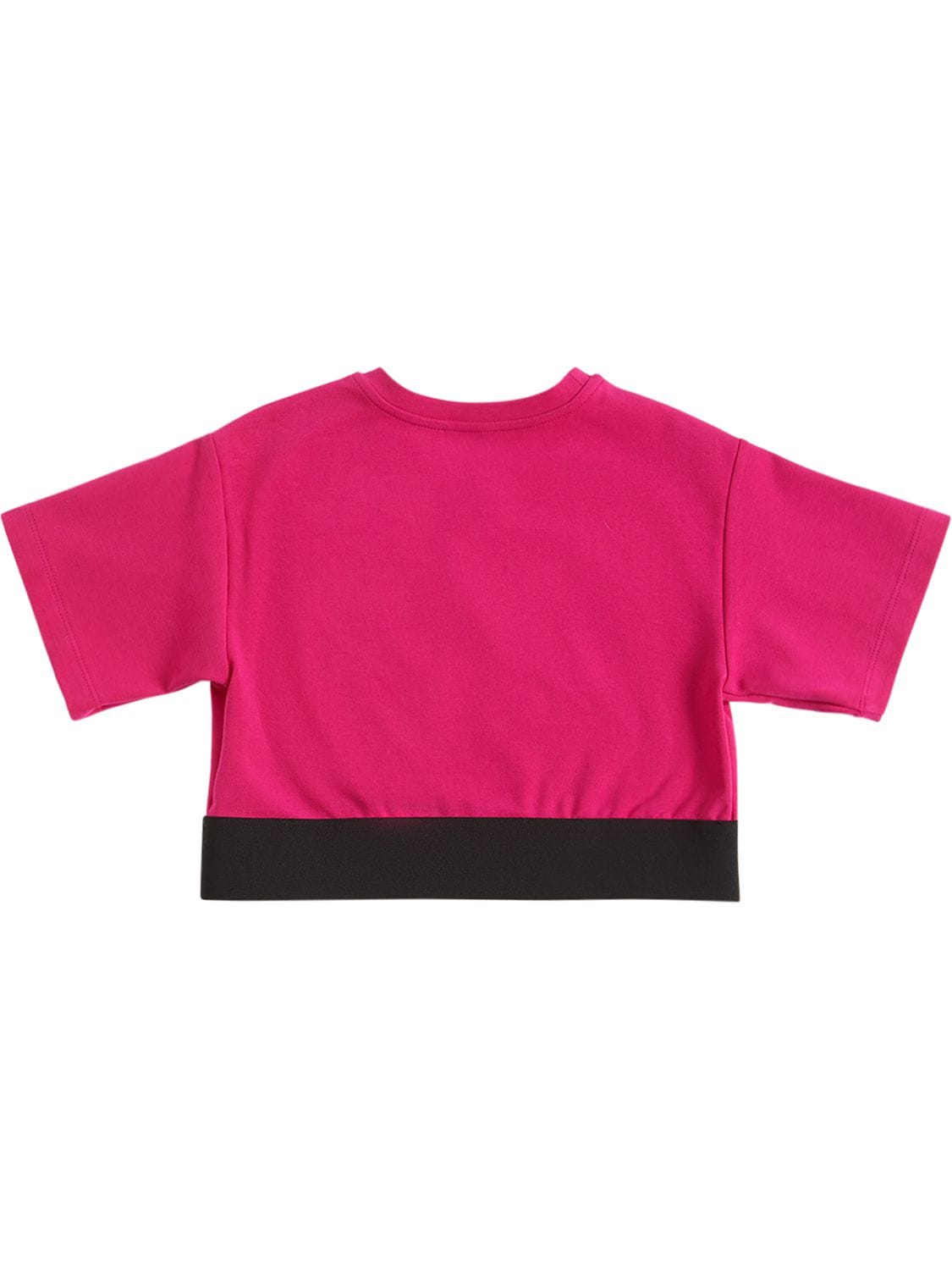 Shop Dolce & Gabbana Cotton Jersey T-shirt W/ Logo Tape In Fuchsia