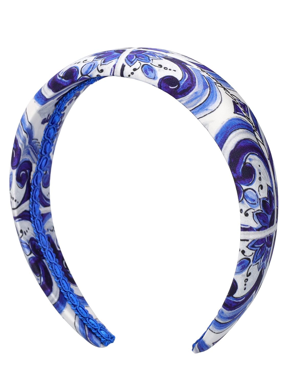 Dolce & Gabbana Kids' Majolica Printed Viscose Headband In Blue