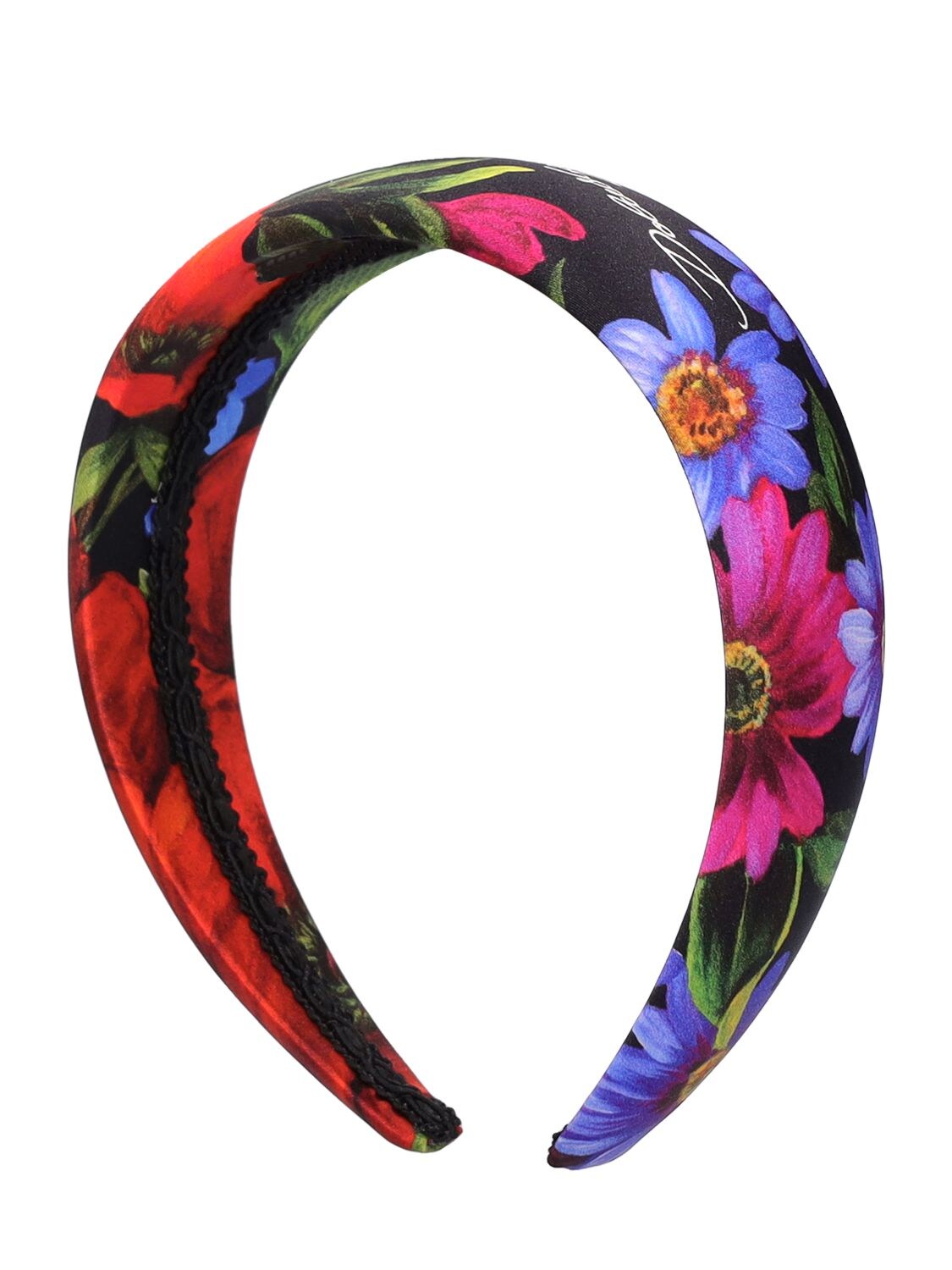 Dolce & Gabbana Kids' Flower Printed Viscose Headband In Multicolor