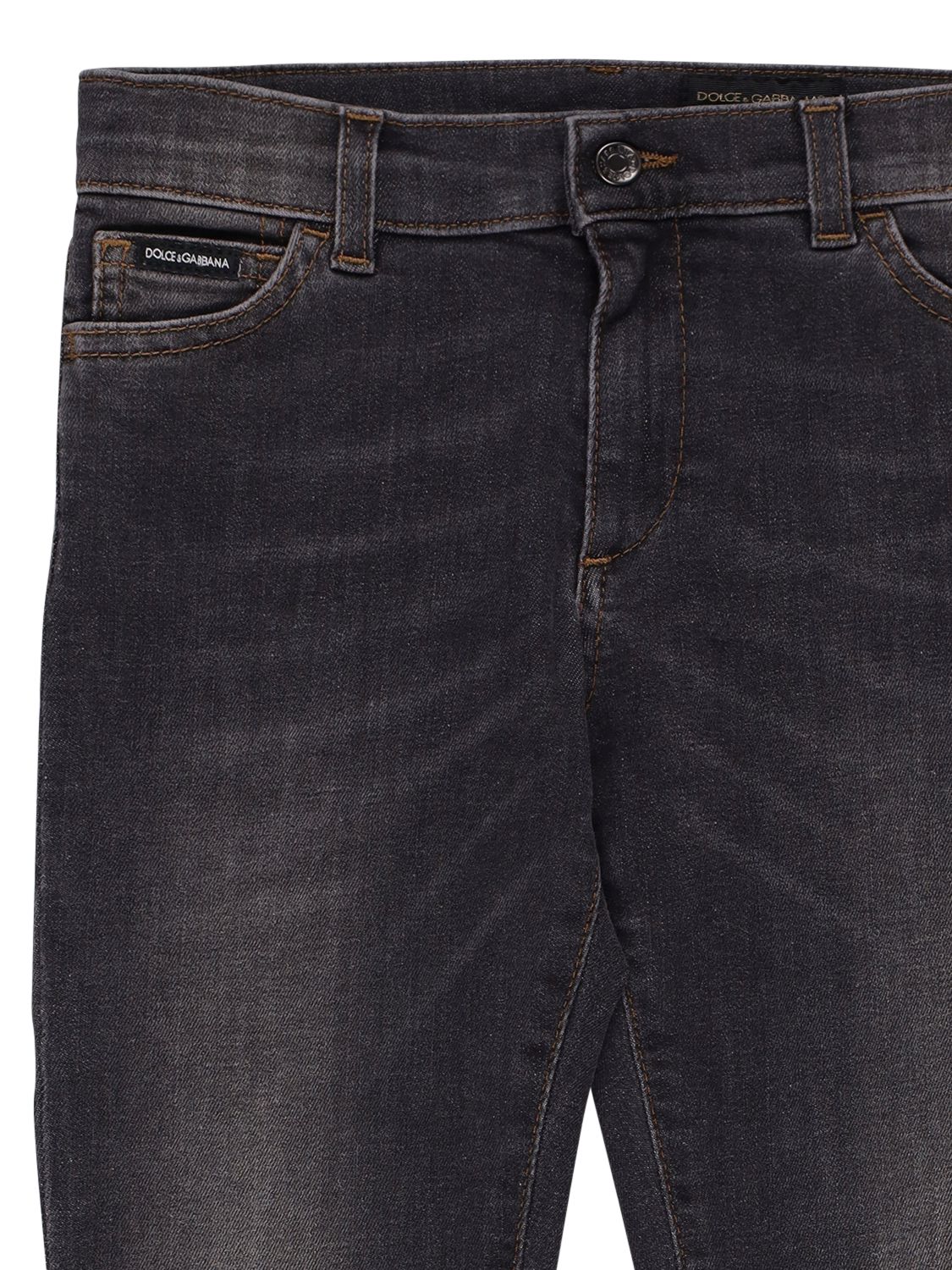 Dolce & Gabbana Stonewashed Cotton Denim Jeans In Grey
