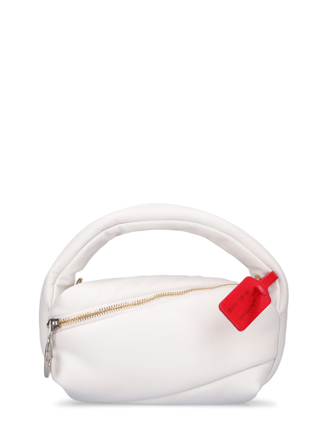 Off-white Pump Pouch 19 Leather Top Handle Bag In White